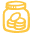 yellow icon of a jar with coins in it