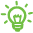 green icon of a light bulb