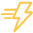 yellow icon of a lightning bolt with lines coming off of it to show forward movement