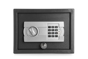 Modern safe box isolated on white background