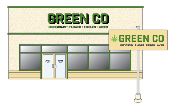 Example C of allowable combination of outdoor signage and advertisements