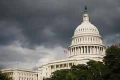 United States Capitol Washington D.C. with stormy clouds