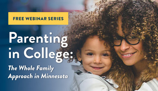 Parenting in College - the whole family approach in Minnesota featuring photo of a mother and her child