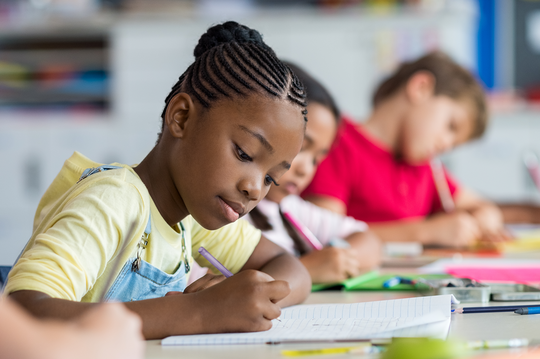 Photo of kindergartners in class