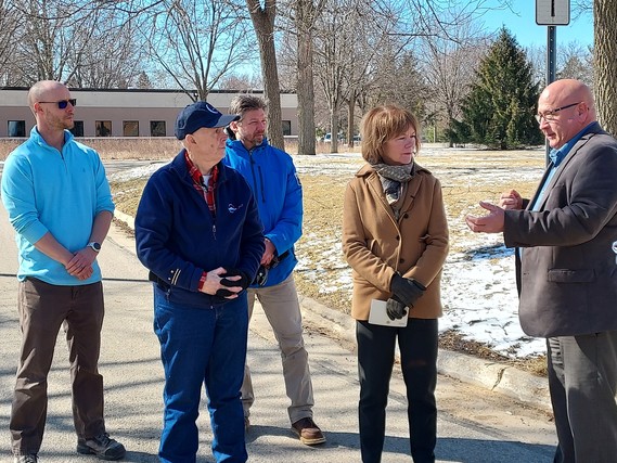 Senator Tina Smith talks with Olmsted County staff and Olmsted County Commissioners