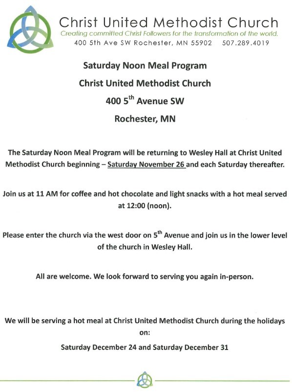Saturday Noon Meal Program