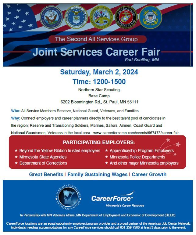Flyer for Joint Services Career Fair