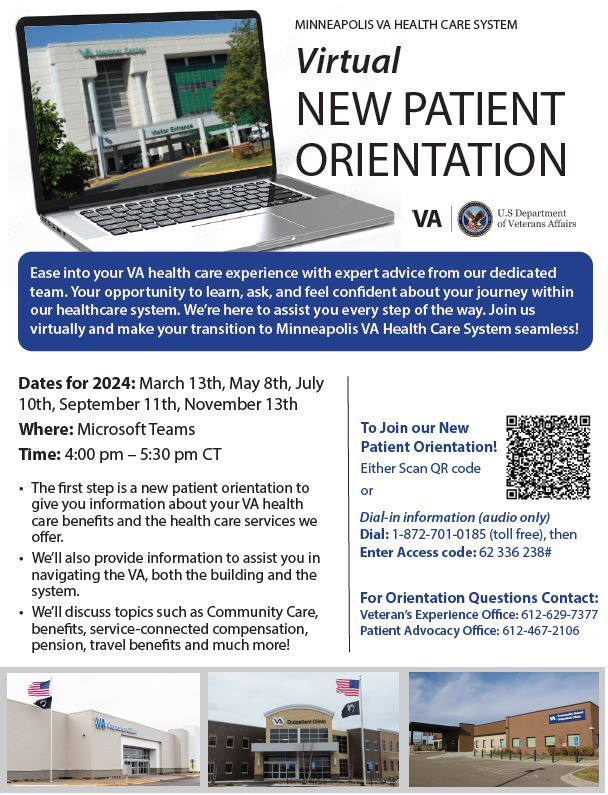 Flyer for Virtual New Patient Orientation