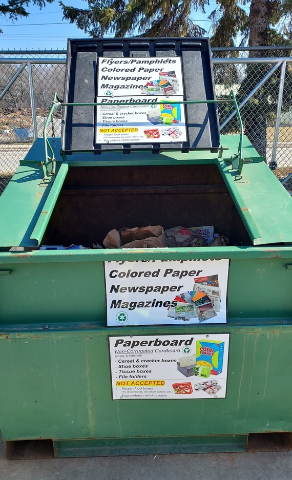 Paperboard bin at Recycling Center Plus