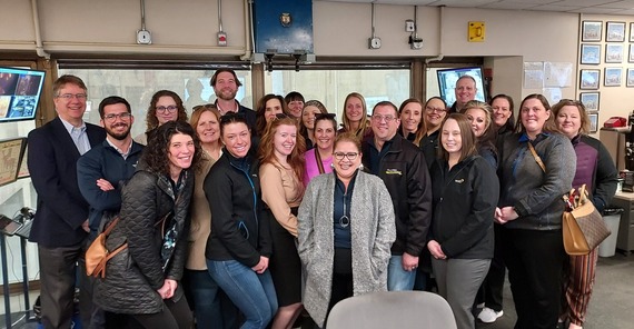 Members of Leadership Greater Rochester pose for a picture in the Olmsted Waste-to-Energy Facility control room