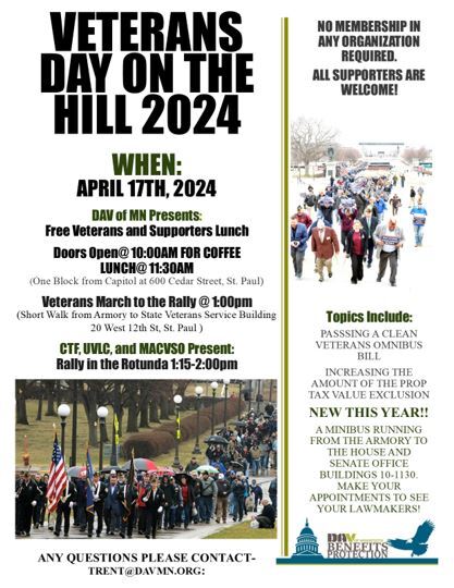 Flyer for Veterans Day on the Hill