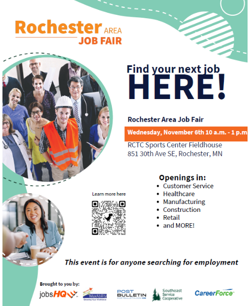 Rochester Area Job Fair Flyer