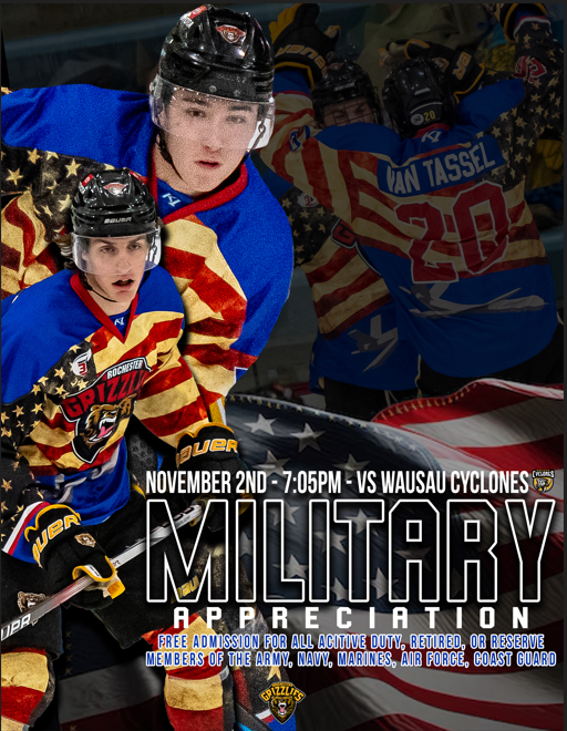 Flyer for Military Appreciation Night (Hockey)