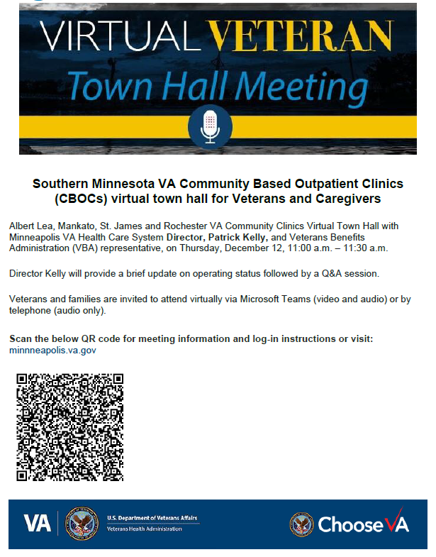 Virtual Veteran Town Hall Meeting Flyer