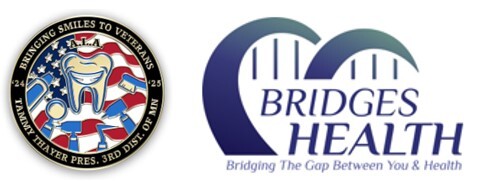 Logos for Bringing Smiles to Veterans and Bridges Health
