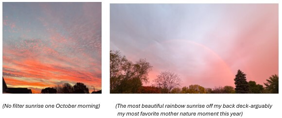 Pictures of October sunrise