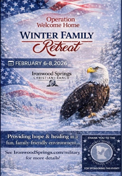 Flyer for Operation Welcome Home Winter Family Retreat