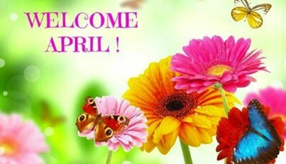 Picture of flowers with Welcome April