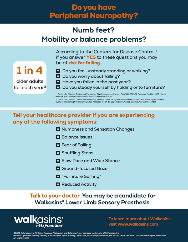 Flyer regarding peripheral neuropathy page 1