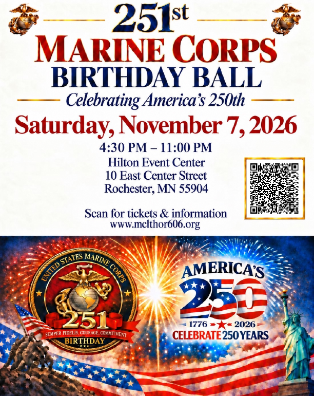 Information for the Marine Corps Birthday Ball on November 7th