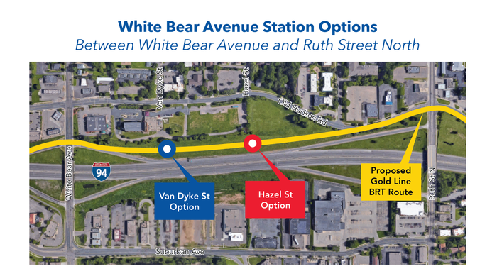 White Bear Avenue Station Options between White Bear and Ruth Avenues