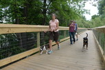  People on new boardwalk in Phalen Keller Regional Park, Saint Paul