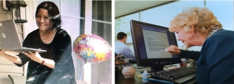 Maya hears the birthday somg.