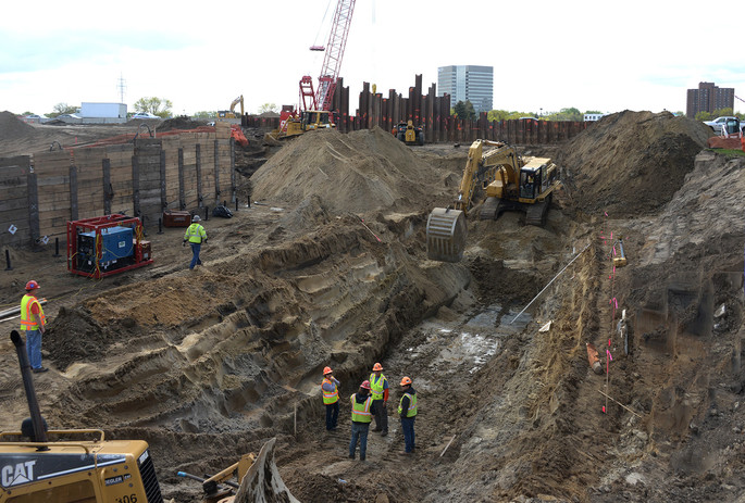 Constrution on Orange Line BRT in Richfield.