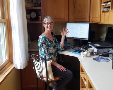 Michele Maurer at work at home