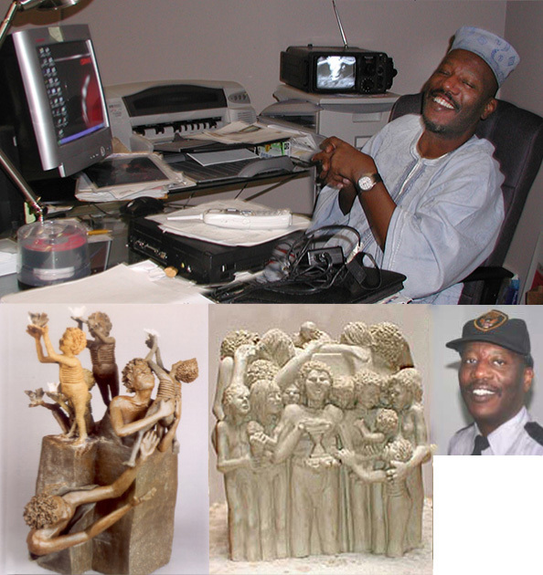 Collage of images of Frank Brown and his art.