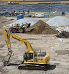 Bulldozer on cleanup site.