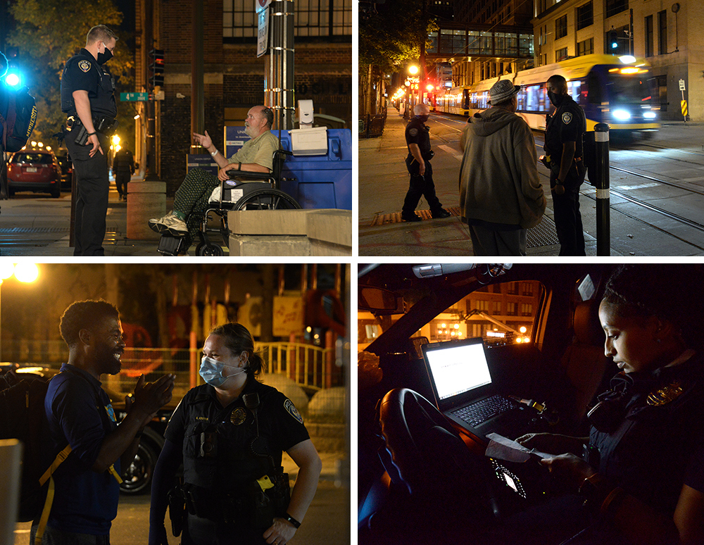 Collage of MTPD officers in Saint Paul.