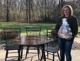 officer with table, basket