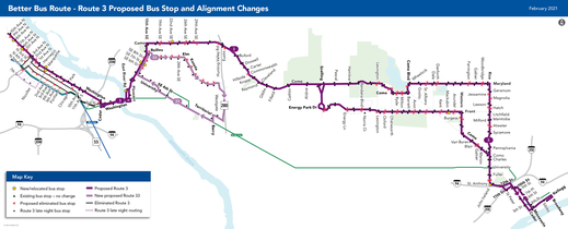 Metro Transit Route 3 map