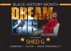 Black History Month event poster Shed G
