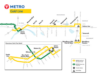 Gold Line map graphic
