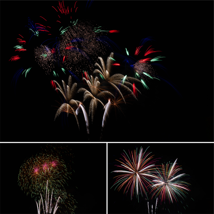 Aquatennial 2021 fireworks collage