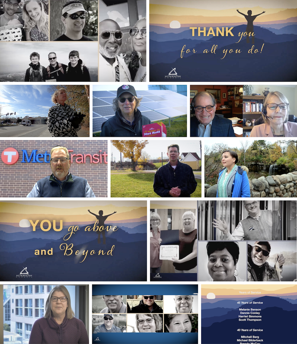 2021 employee recognition event video collage