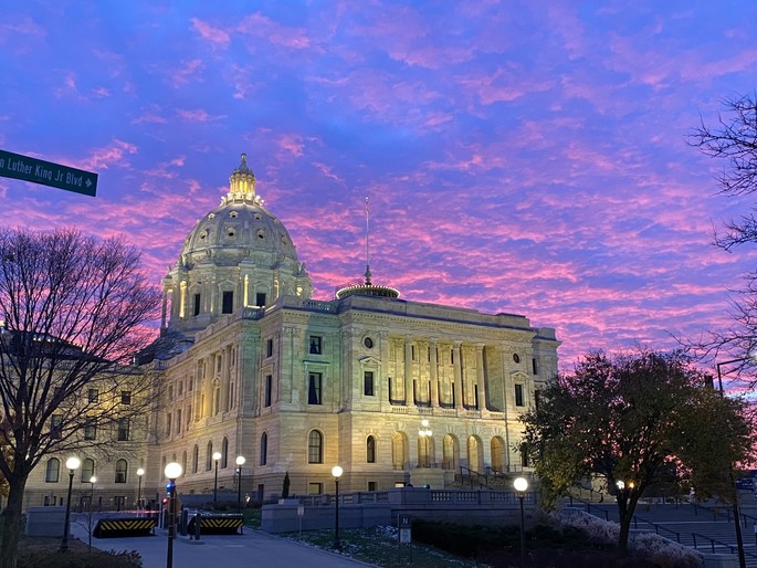 Sunrise at the Minnesota State Capitol