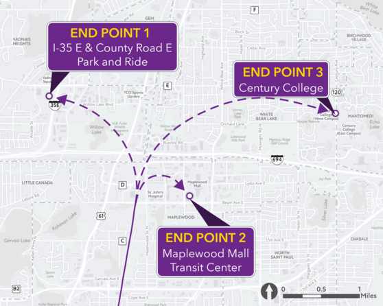 Route Alternatives at Purple Line Northern Terminus