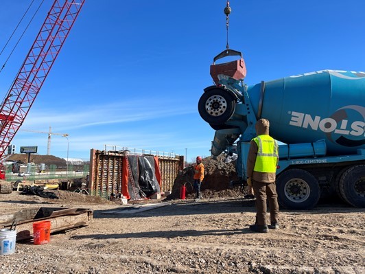 Photo: Bridge foundation concrete work in Woodbury. 