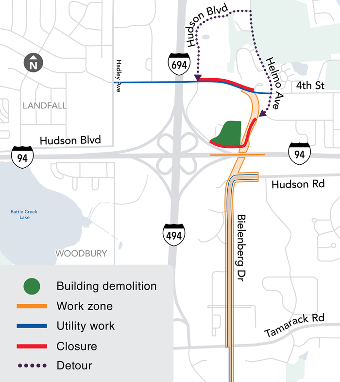 Map of woodbury