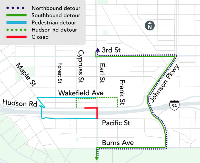 Map of Earl Street Closure