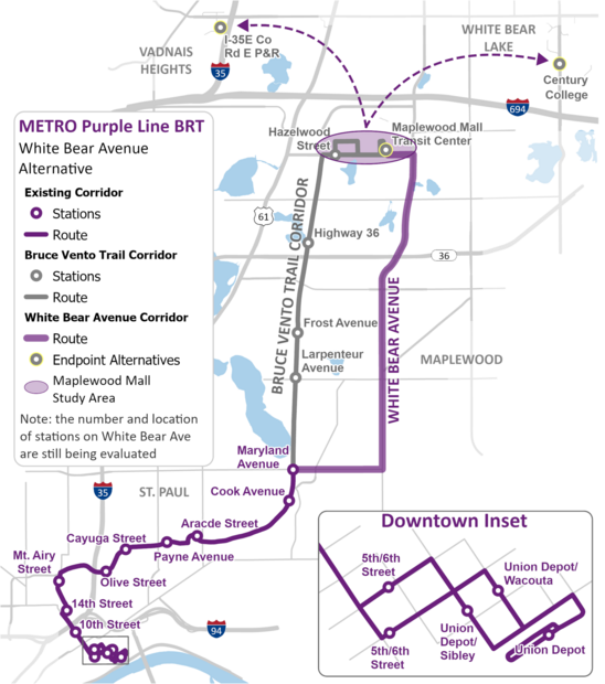 Route Modification Study for Bruce Vento Routing or White Bear Avenue Routing