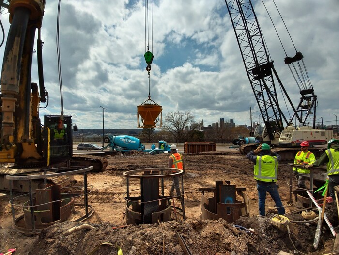 Crews continue construction at Mounds Boulevard and 3rd Street in St. Paul. 