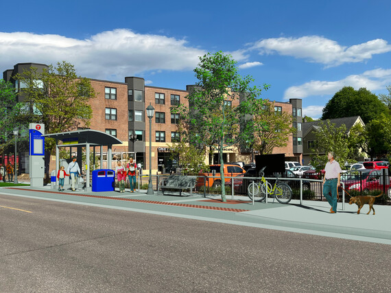 A rendering of the station to be built at the intersection of Selby & Arundel