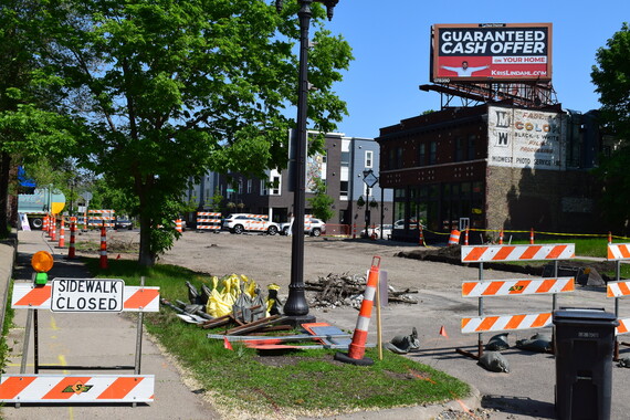 The intersection of Selby & Victoria with concrete removed