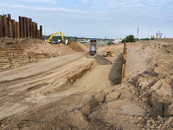 Crews excavate at Ruth Street in East St. Paul. 