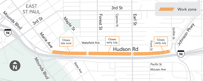 Construction Map of Hudson Road