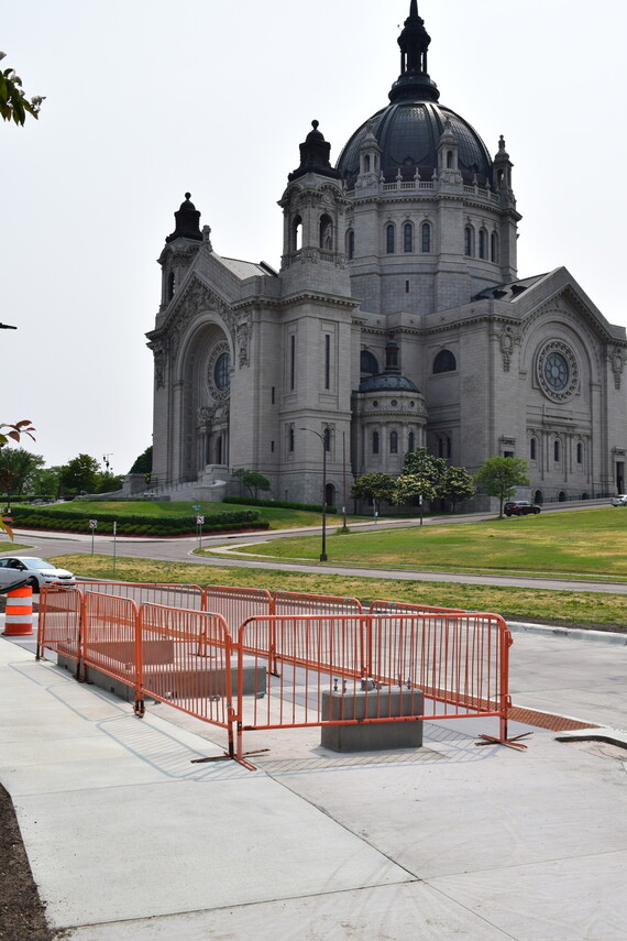 A completed station at John Ireland & Marshall with the St. Paul Cathedral in the background